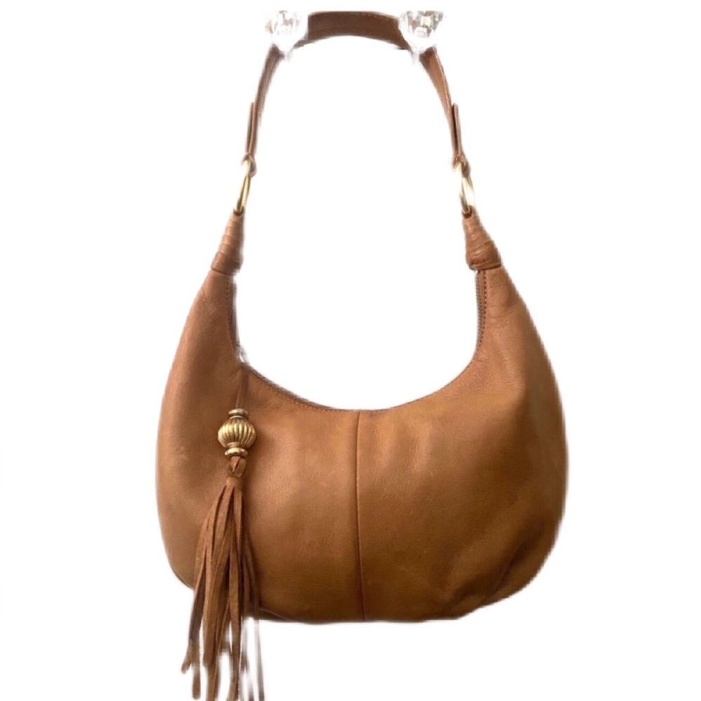 Pebbled Tan Leather Hobo Bag